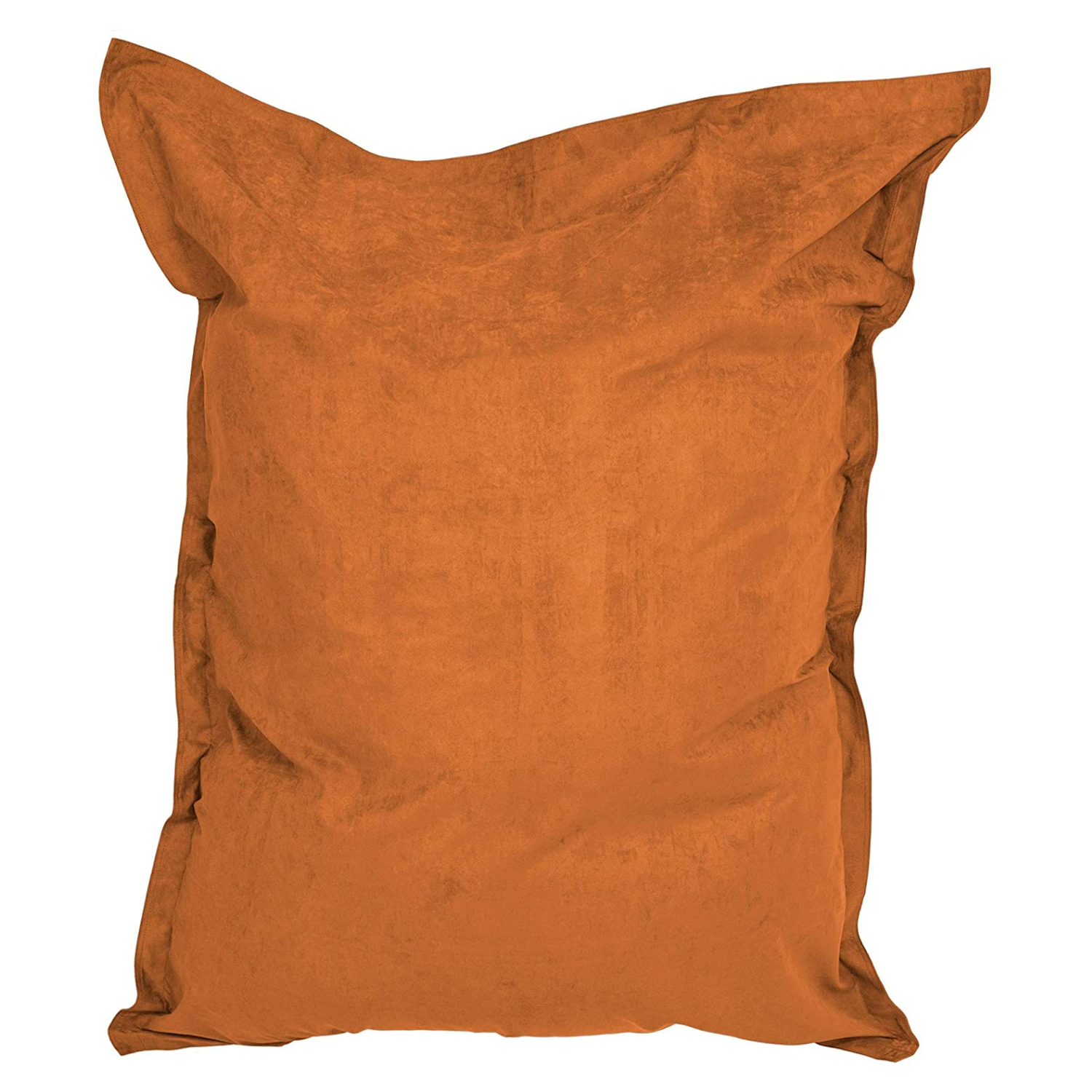 Oranger XXL Microvelours Riesensitzsack vor weißem Hintergrund.