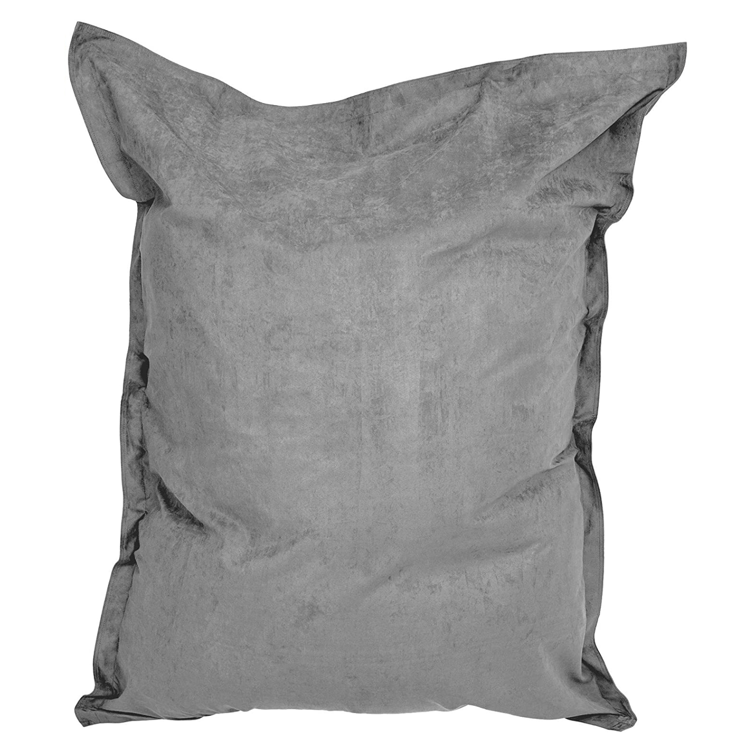 Grauer XXL Microvelours Riesensitzsack vor weißem Hintergrund.