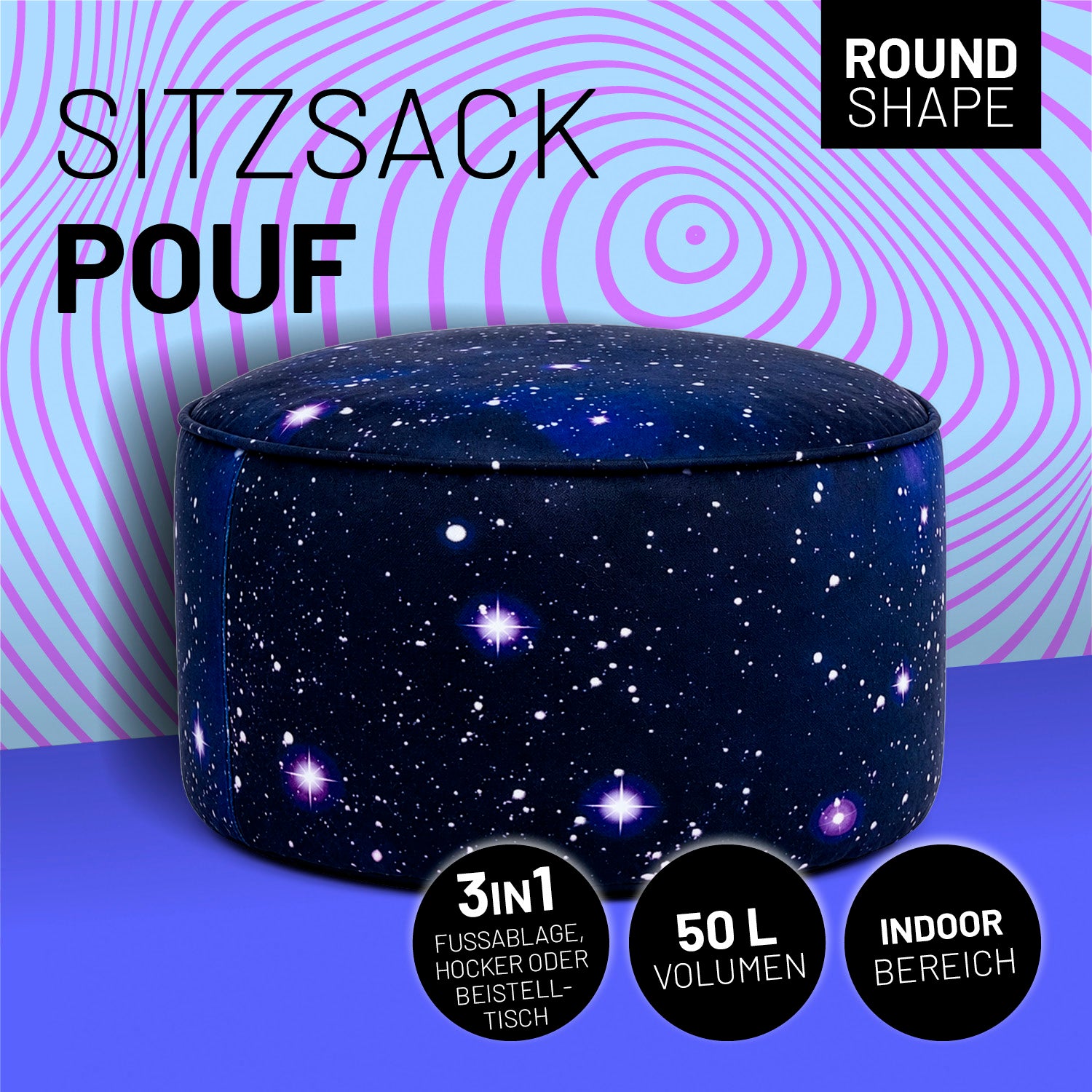 Pouf In/Outdoor Printed Edition - Galaxy