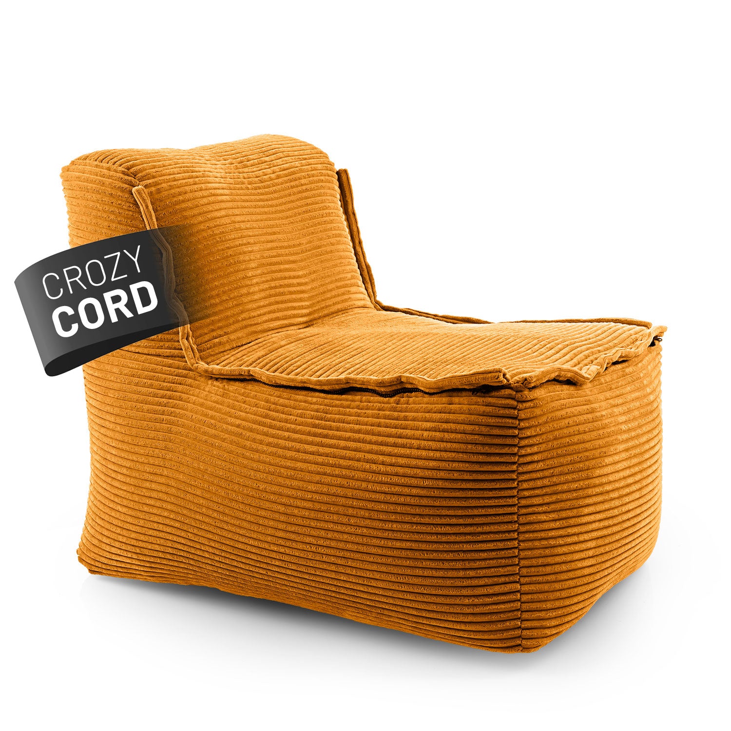 LUMALAND CORD-Mittelteil in Senfgelb aus der Reihe Modulares System vor weißem Hintergrund.