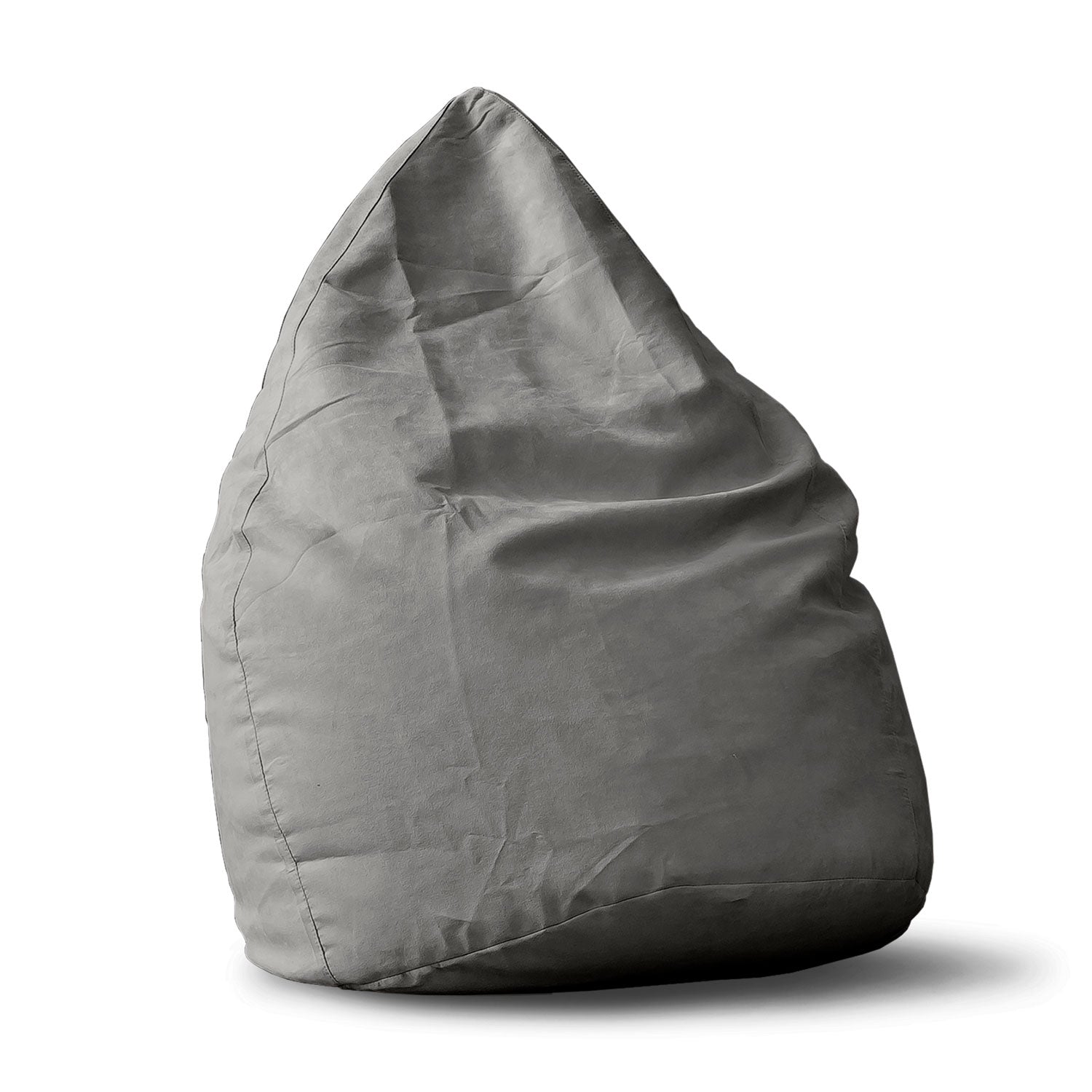 XL Sitzsack Drops für den Innenraum in Grau vor weißem Hintergrund.