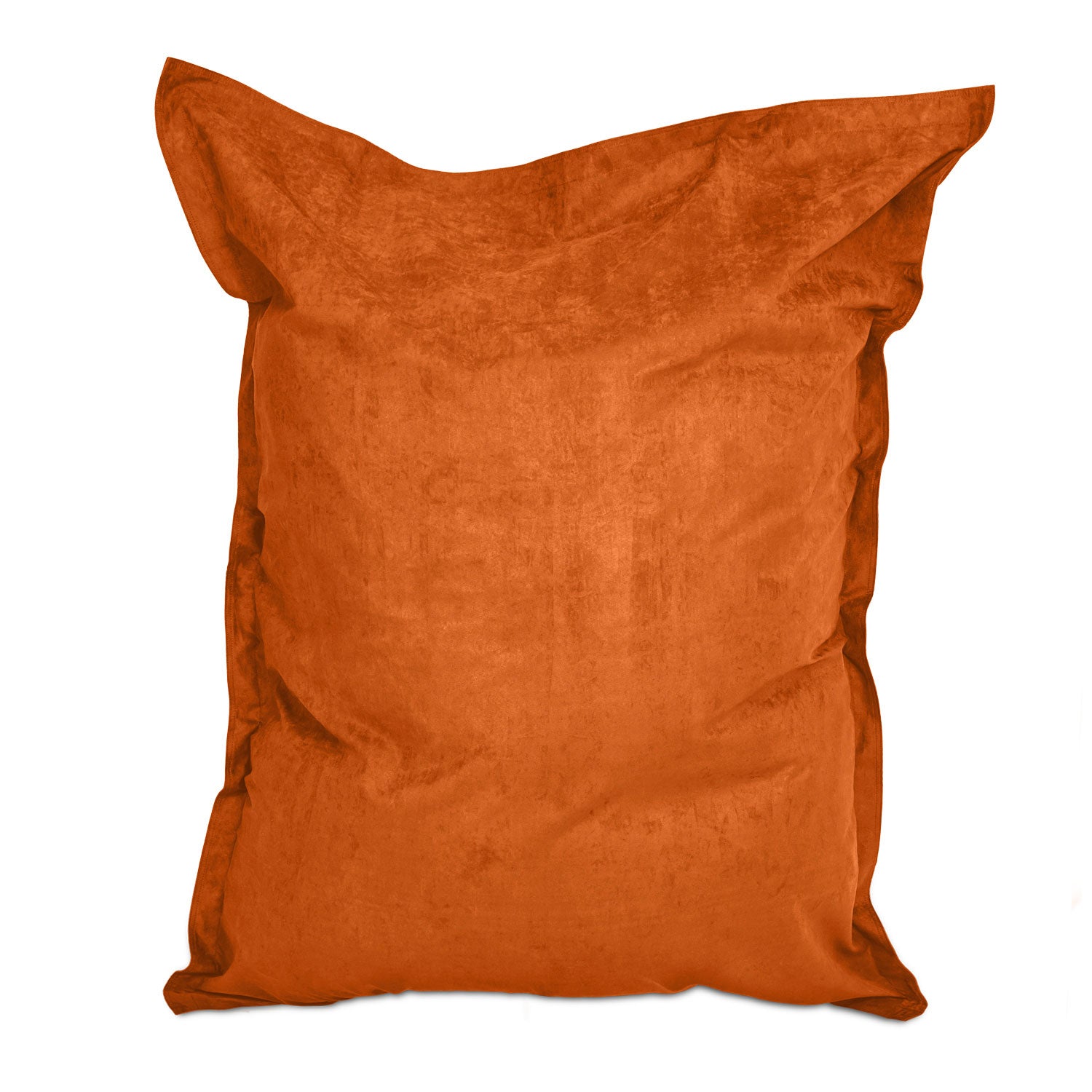 LUMALAND XXL Sitzsack Microvelour in Orange vor weißem Hintergrund.