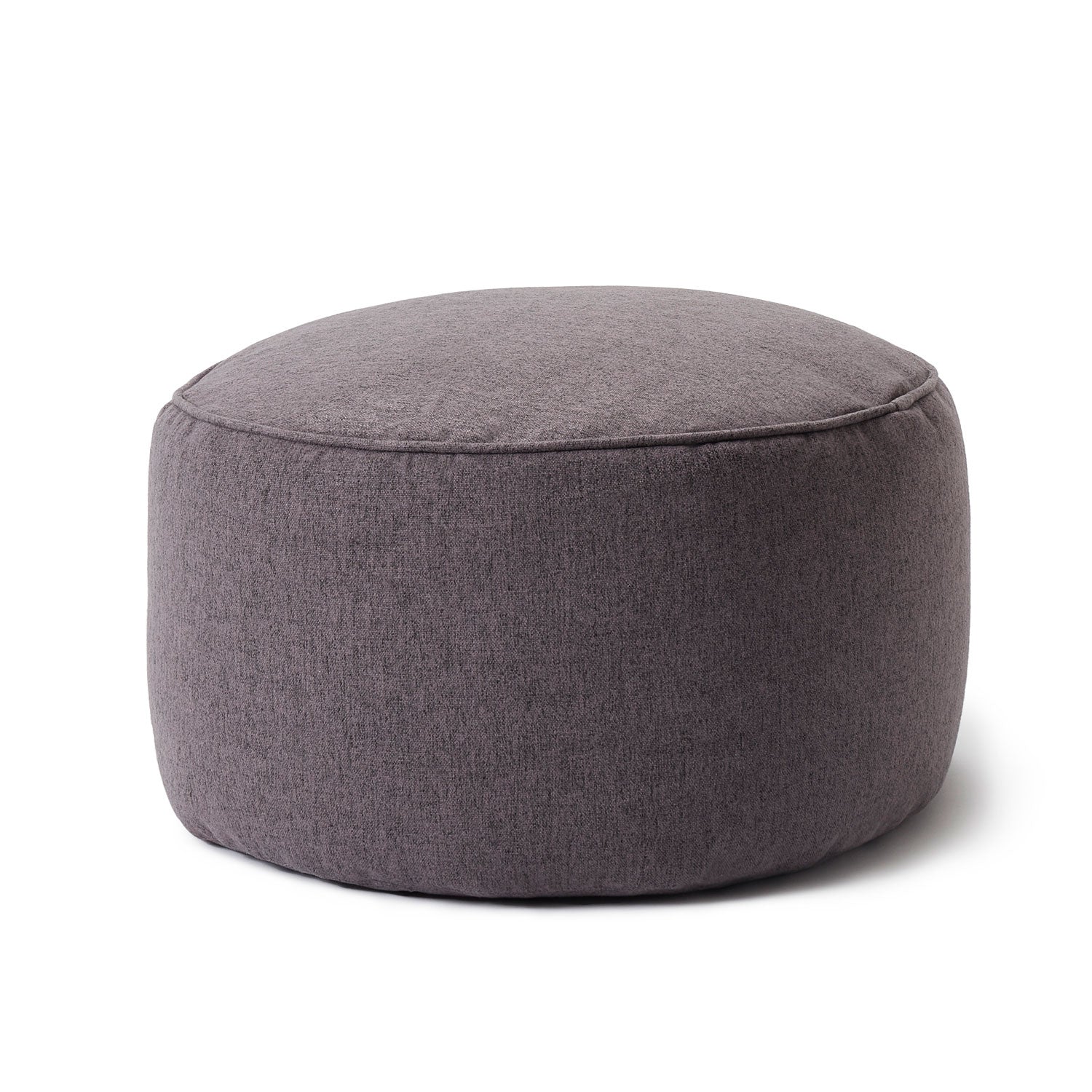 Sitzsack-Hocker Pouf Comfort Line in Dunkelgrau vor weißem Hintergrund.