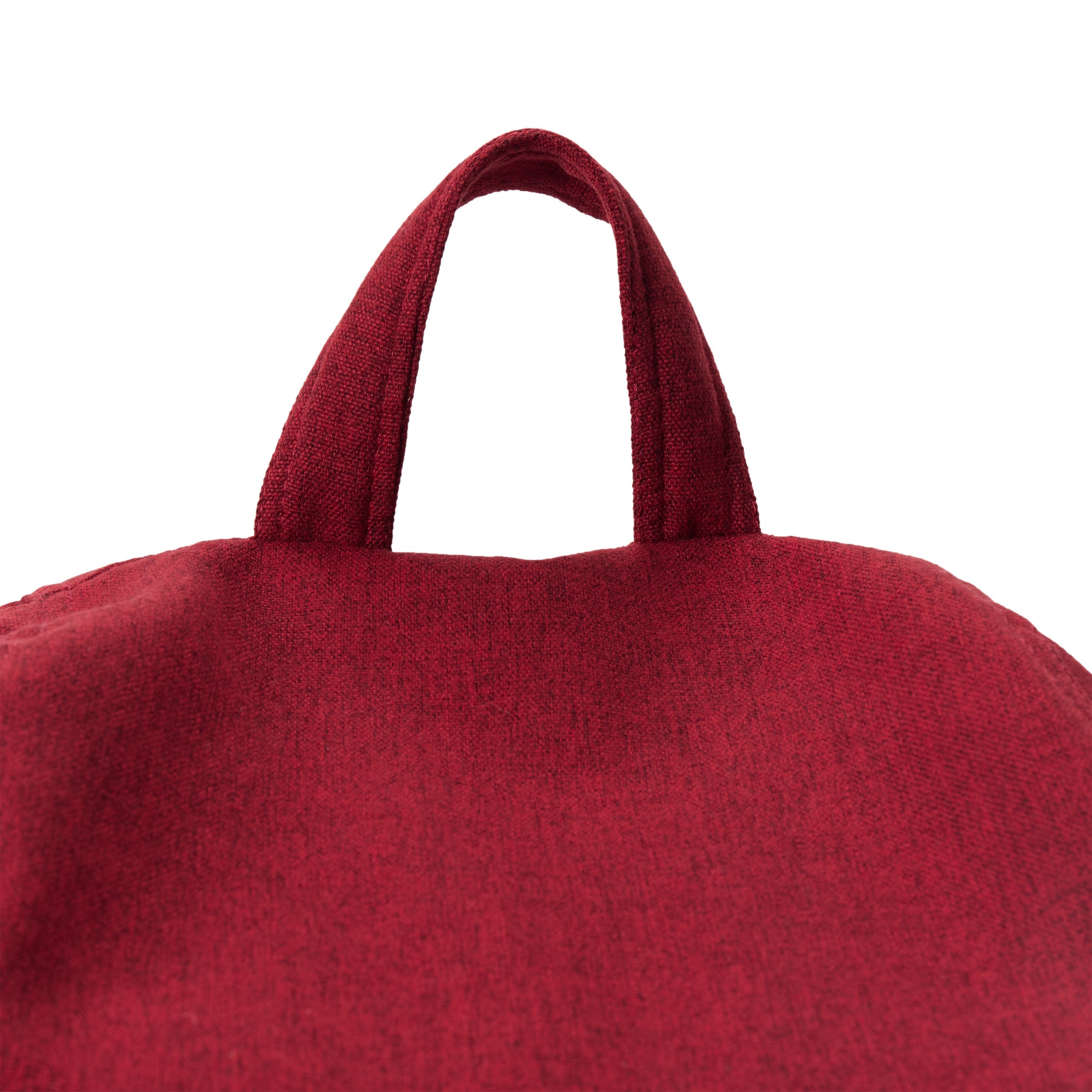 Praktische Trageschlaufe des Comfort Line Sitzsackes in Rot im Detail.