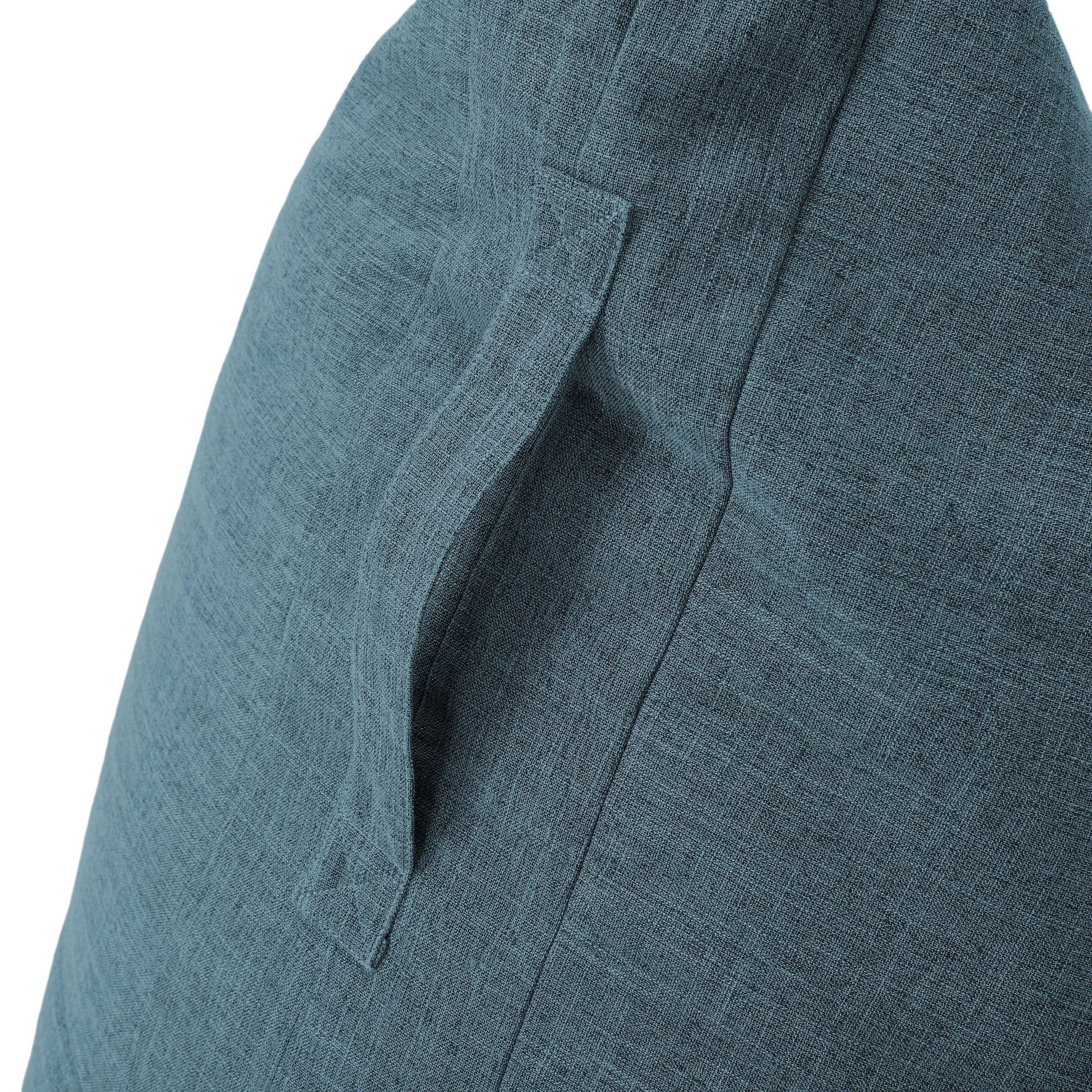 Detailansicht der Trageschlaufe vom LUMALAND Sitzsack Dreieckig 2 in 1 aus der Interior Line in Aquamarin.