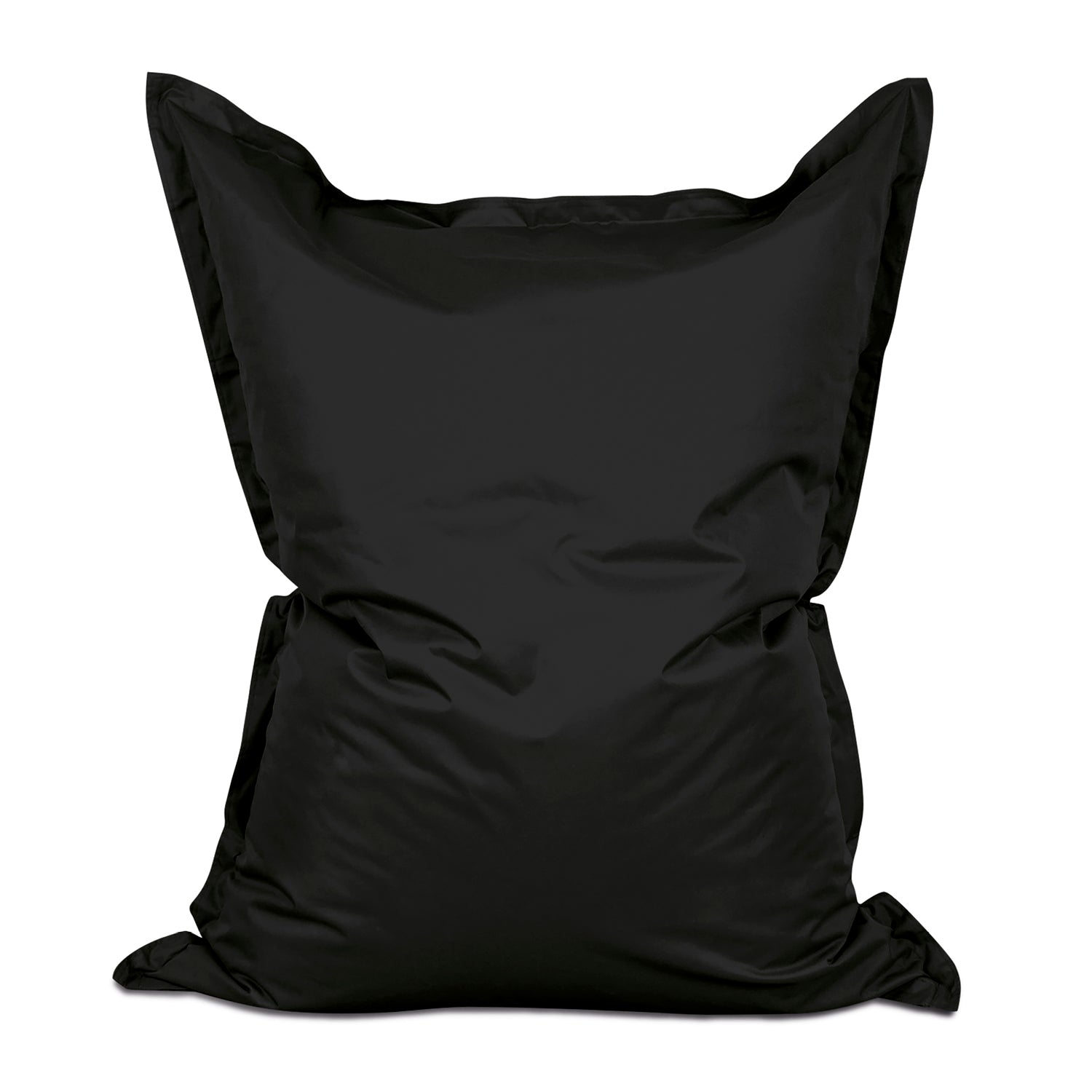 LUMALAND XXL Sitzsack in Schwarz vor weißem Hintergrund.