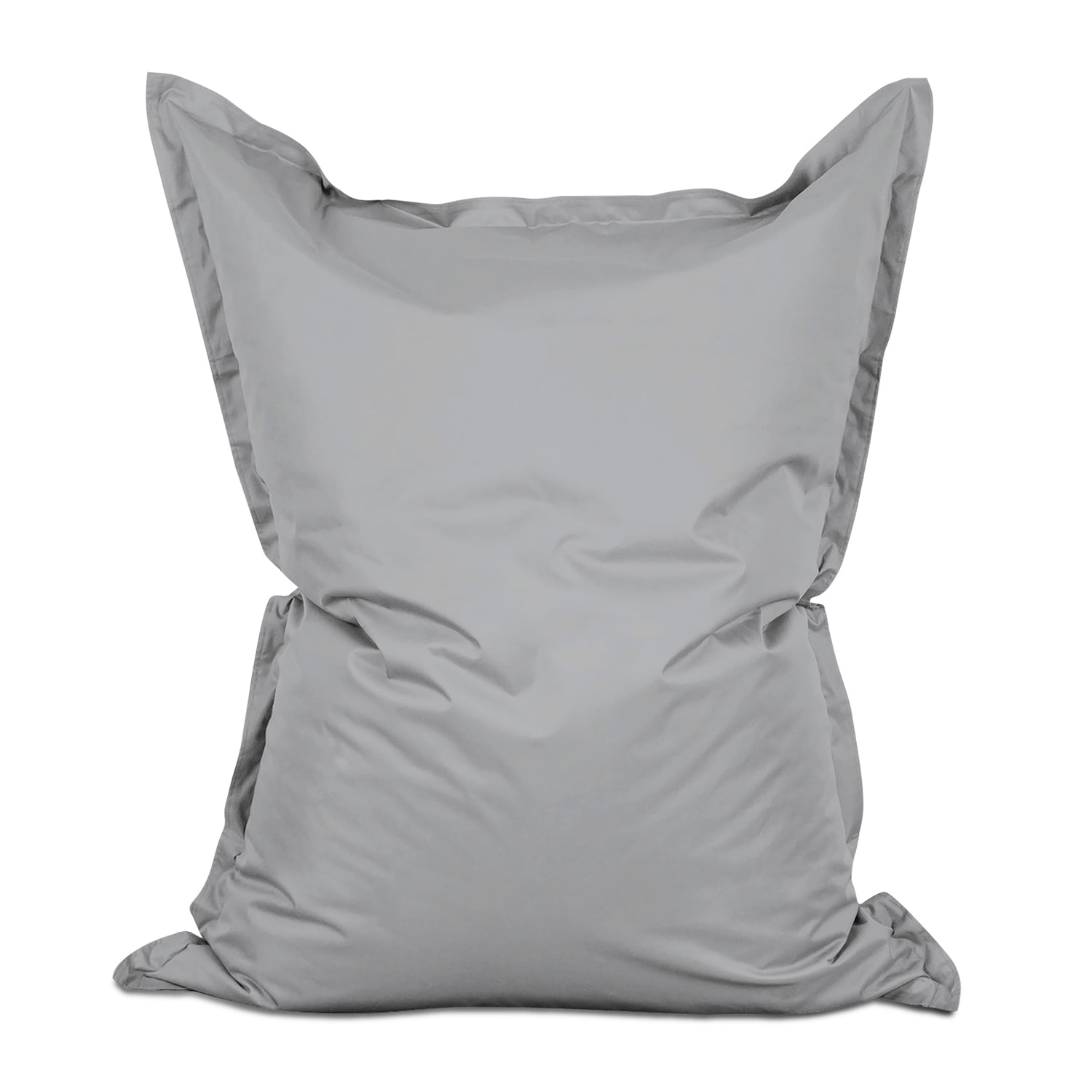 LUMALAND XXL Sitzsack in Silbergrau vor weißem Hintergrund.