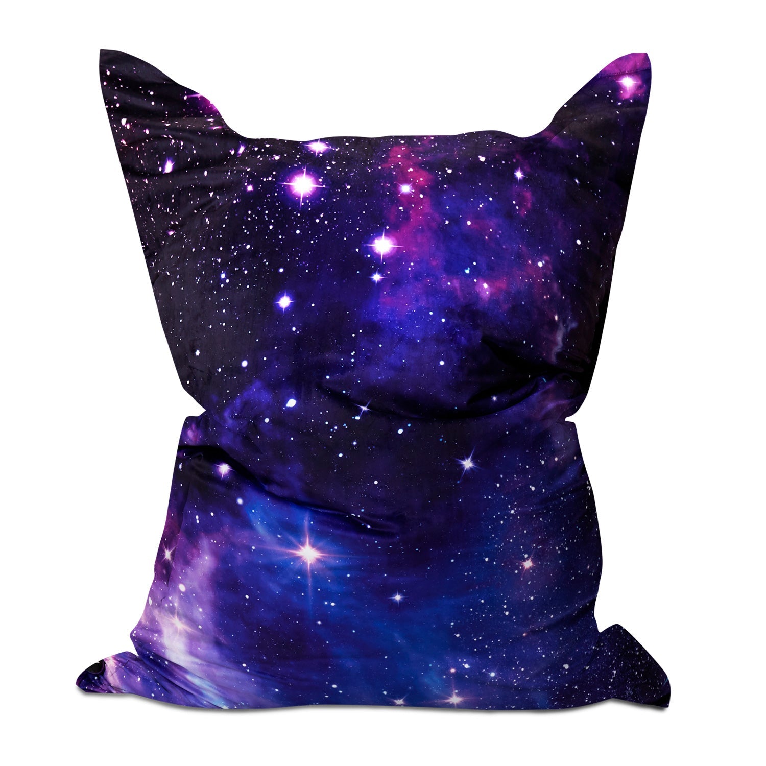 LUMALAND XXL Sitzsack Printed Edition Galaxy vor weißem Hintergrund.