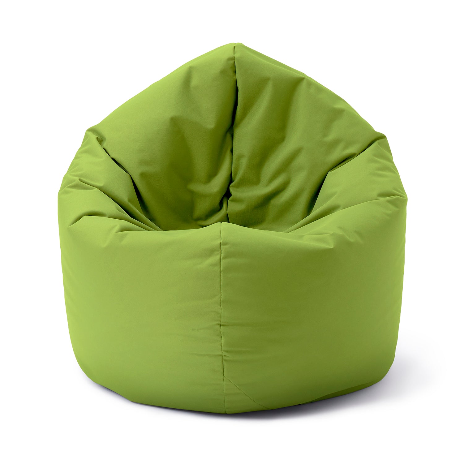 LUMALAND Runder Sitzsack 2-in-1 (Sitzsack oder Bodenkissen/Liegekissen) in Grün vor weißem Hintergrund.