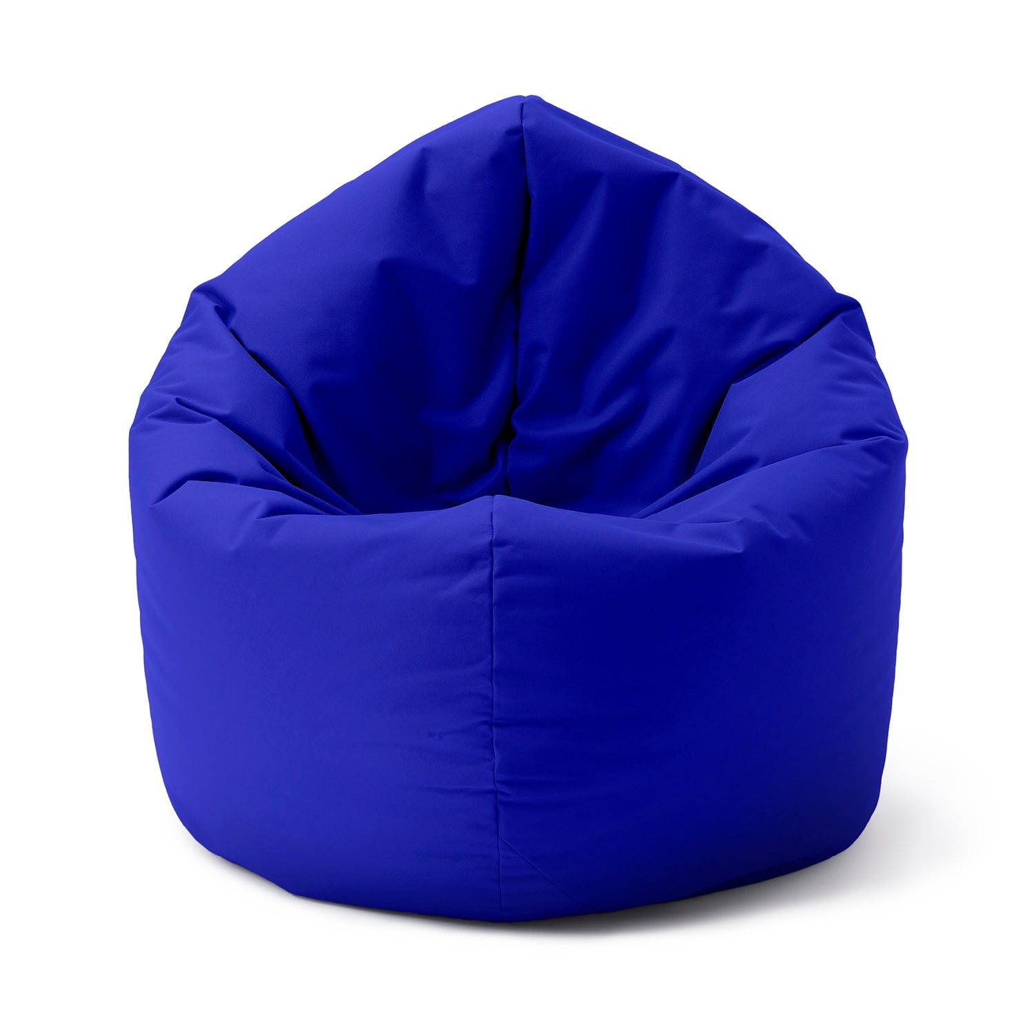 LUMALAND Runder Sitzsack 2-in-1 (Sitzsack oder Bodenkissen/Liegekissen) in Royalbalu vor weißem Hintergrund.