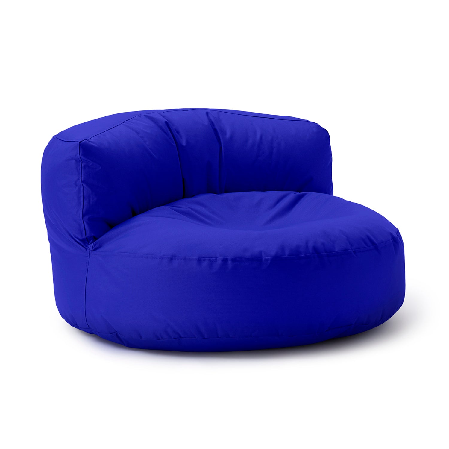 LUMALAND Sitzsack-Sofa/Sitzsack-Lounge in Royalblau vor weißem Hintergrund.