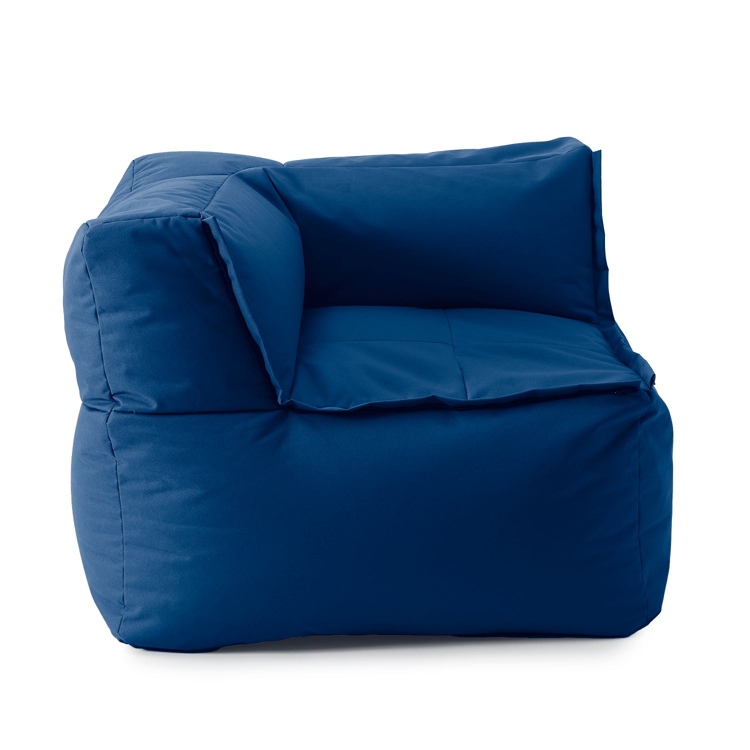 LUMALAND Indoor & Outdoor Eckteil in Navyblau aus der Reihe Modulares System vor weißem Hintergrund.