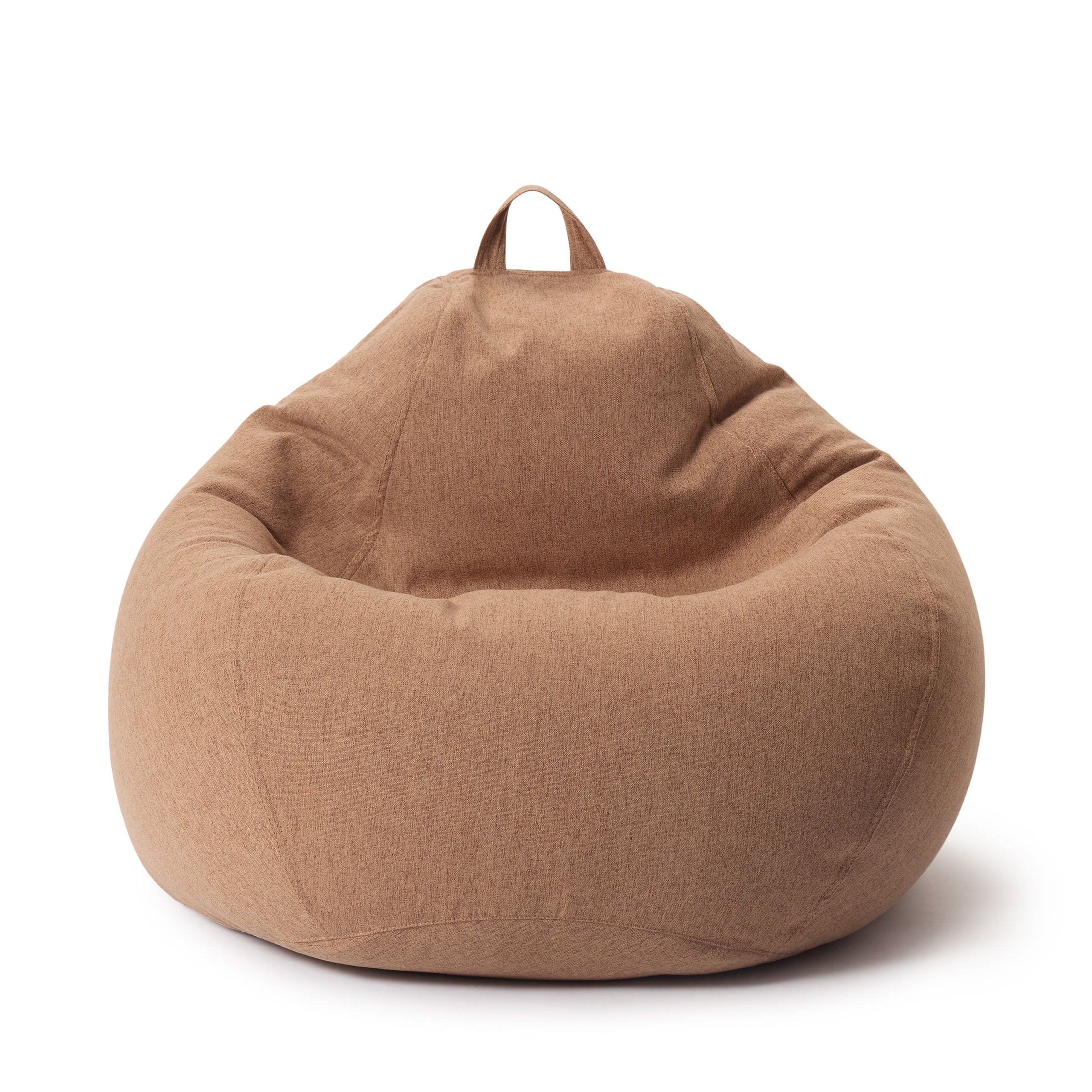 LUMALAND Sitzsack aus der Comfort Line mit 250 L Volumen in Braun vor weißem Hintergrund.
