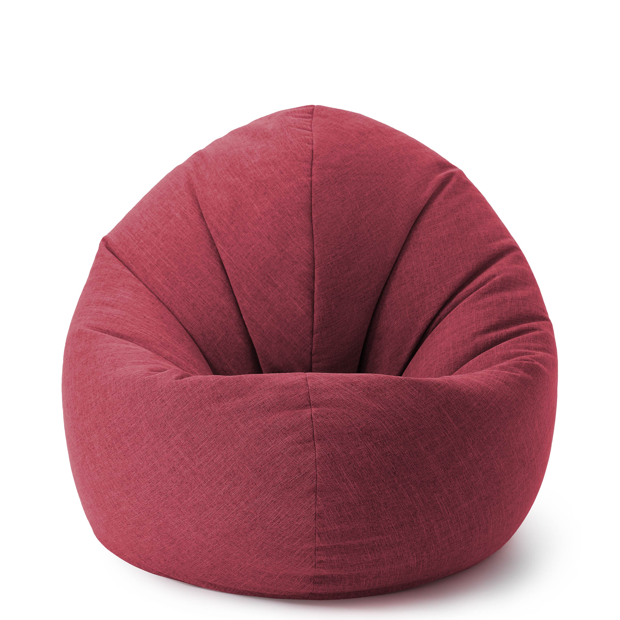 LUMALAND Sitzsack Rund 2 in 1 aus der Interior line in Rot vor weißem Hintergrund, frontal.