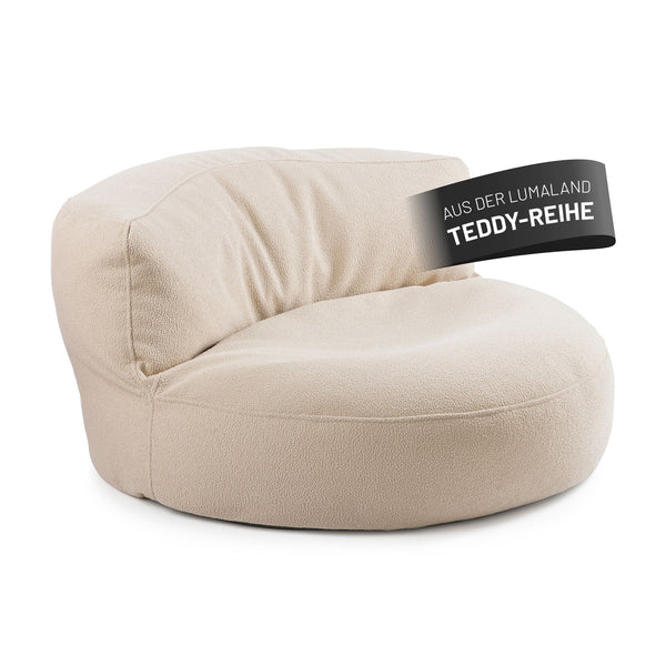 Sitzsofa Lounge in Beige aus der LUMALAND Teddy-Reihe auf weißem Hintergrund.