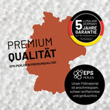 Umrisse der Deutschland-Karte mit Hinweis auf die LUMALAND Germany 5 Jahre Garantie auf die Aussenhülle.