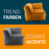 Cord-Eckteil in den Trend-Farben Senfgelb & Grau für starke Akzente. Individuell kombinierbares Sitzmöbel des Modularen Systems.