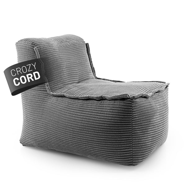 LUMALAND CORD-Mittelteil in Grau aus der Reihe Modulares System vor weißem Hintergrund.