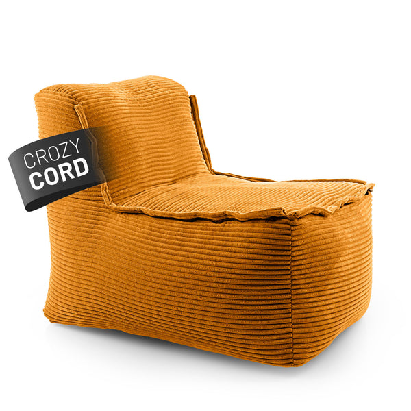 LUMALAND CORD-Mittelteil in Senfgelb aus der Reihe Modulares System vor weißem Hintergrund.