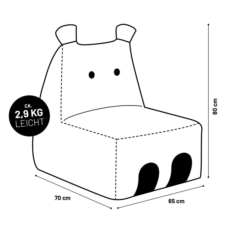 Kindersitzsack Hippo