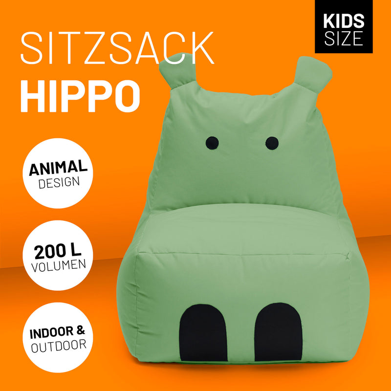 Kindersitzsack Hippo