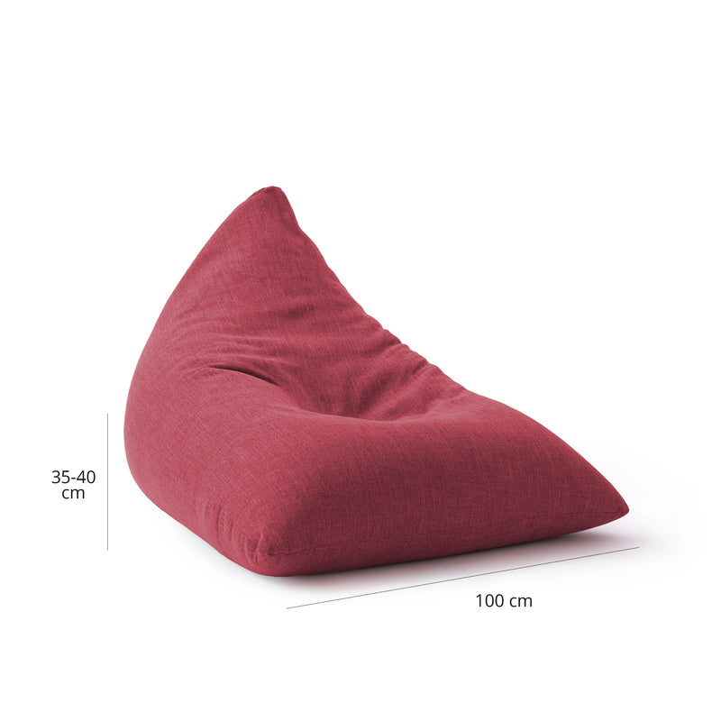 Sitzsack Dreieckig 2 in 1 Interior Line Rot | Lumaland Sitzsack