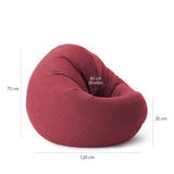Sitzsack Rund 2 in 1 Interior line Rot | Lumaland Sitzsack