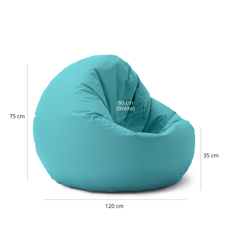 Runder Sitzsack 2 in 1 Aquamarin | Lumaland Sitzsack