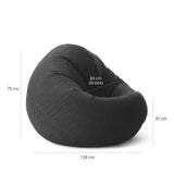Sitzsack Rund 2 in 1 Interior line Dunkelgrau | Lumaland Sitzsack