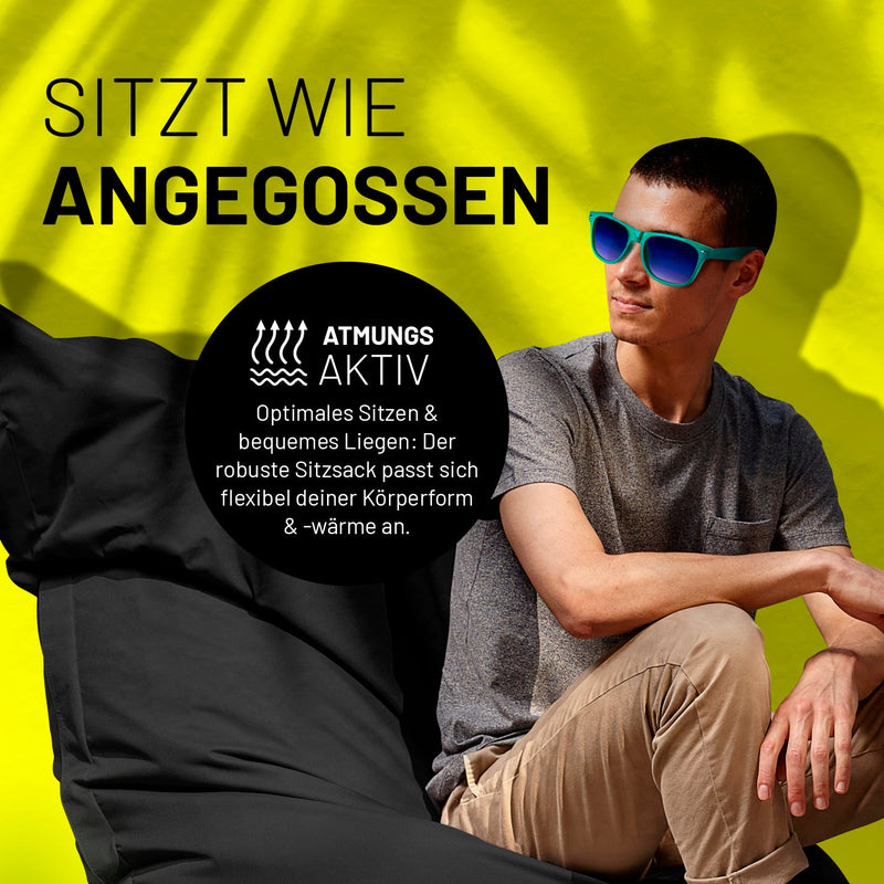 XXL Sitzsack Schwarz | Lumaland Sitzsack