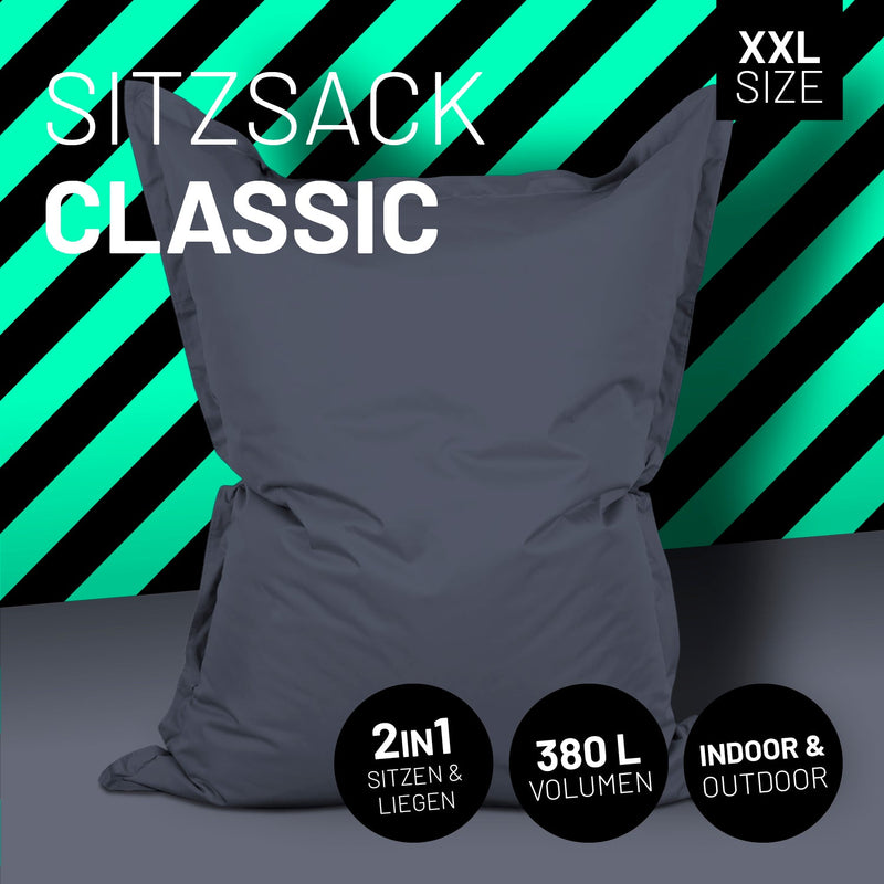 XXL Sitzsack Stahlgrau | Lumaland Sitzsack