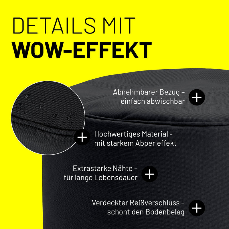 Pouf Sitzhocker Schwarz | Lumaland Sitzsack