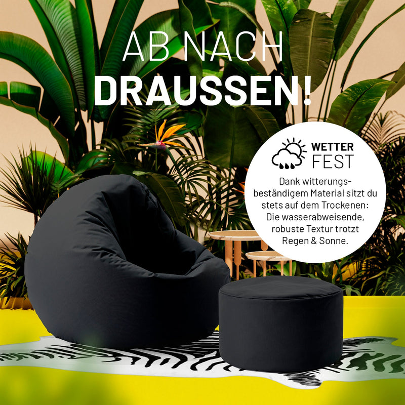 Pouf Sitzhocker Schwarz | Lumaland Sitzsack