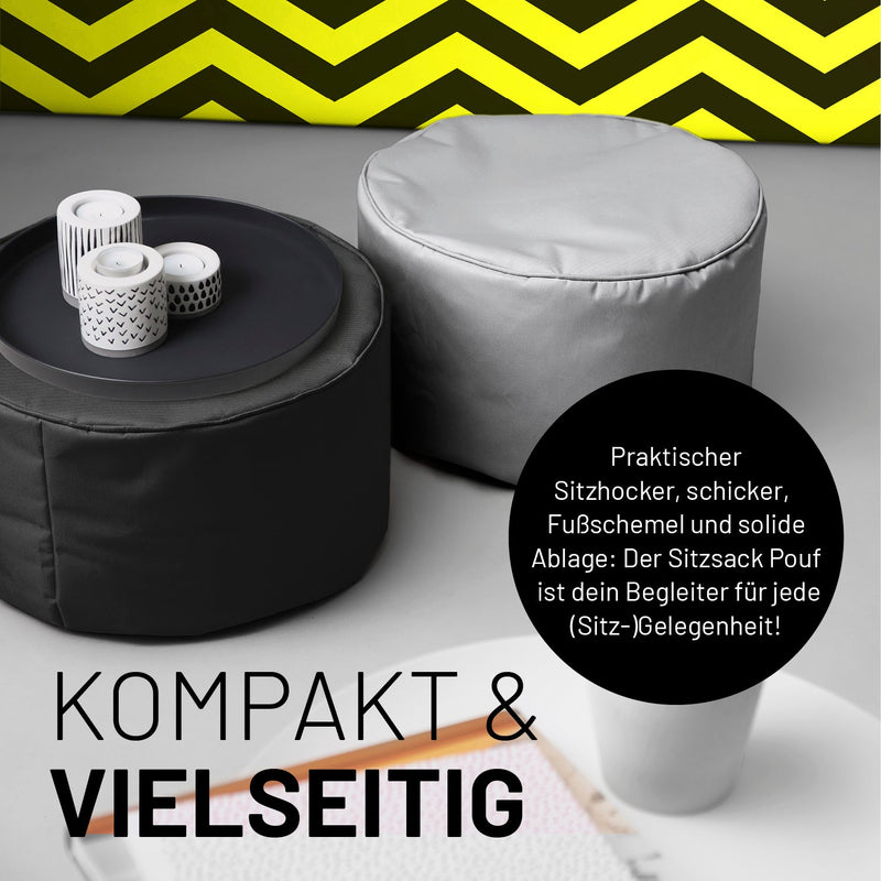 Pouf Sitzhocker Schwarz | Lumaland Sitzsack