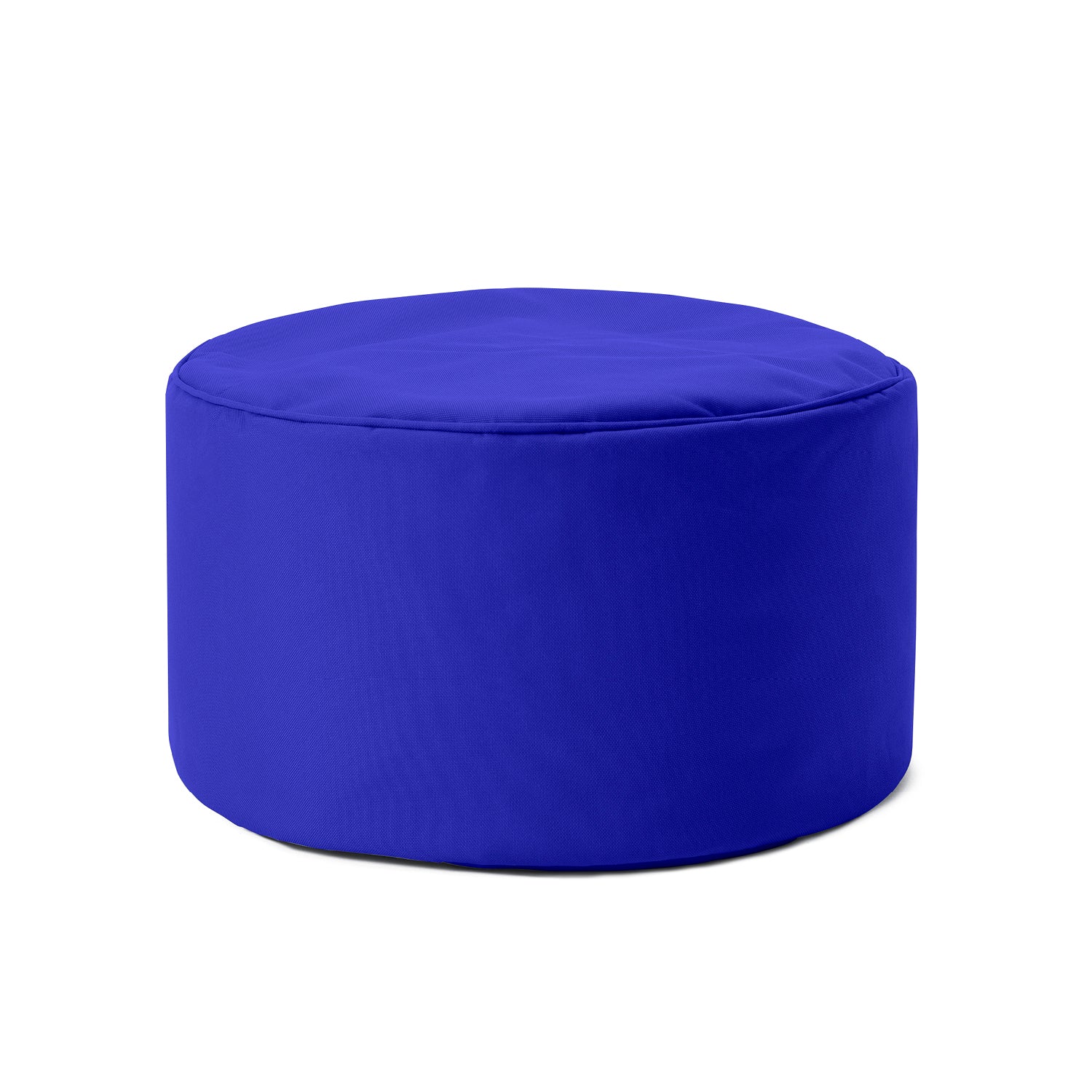 Kompakter Hocker/Pouf/Ablage für Indoor & Outdoor in Royalblau vor weißem Hintergrund.