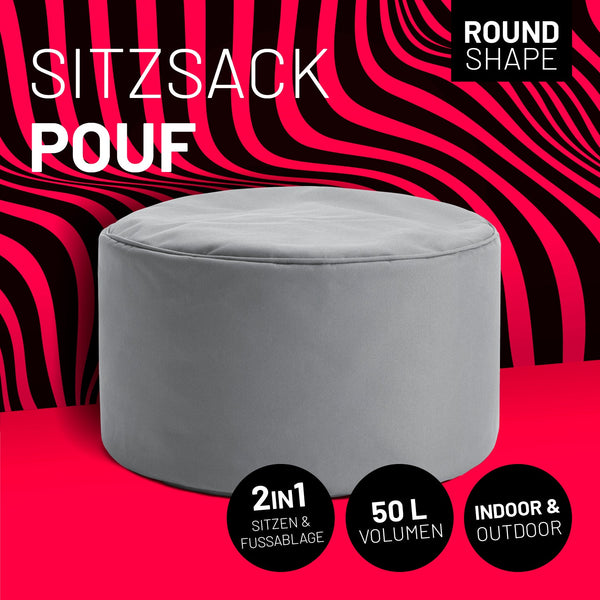 Pouf Sitzhocker Grau | Lumaland Sitzsack