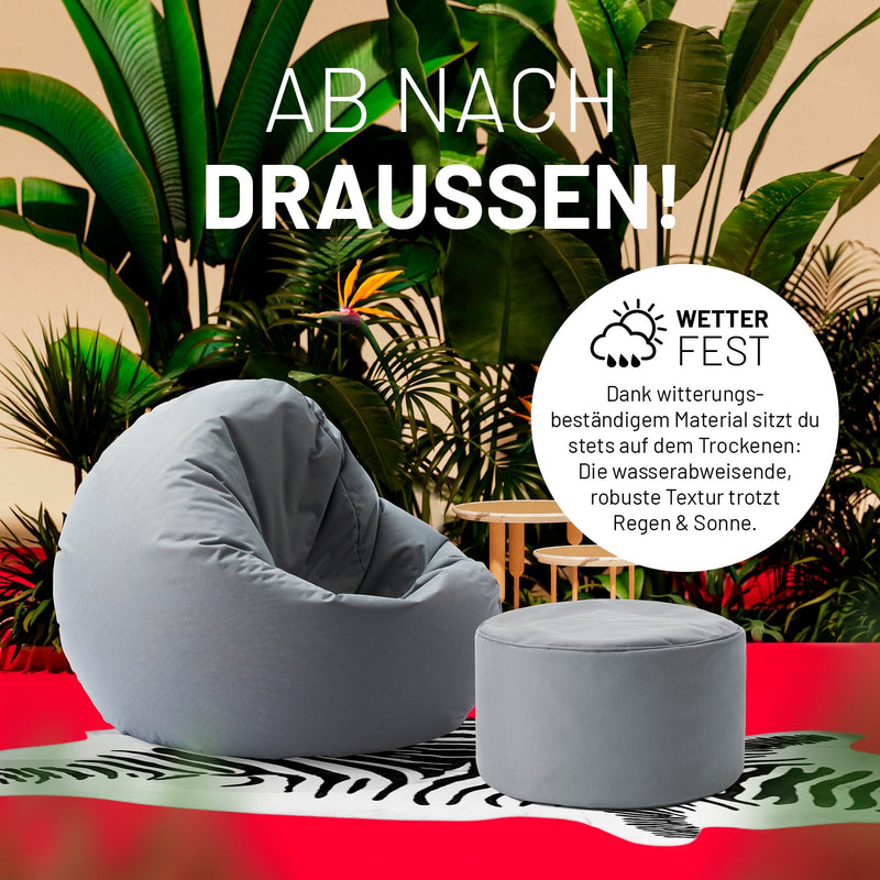 Pouf Sitzhocker Grau | Lumaland Sitzsack