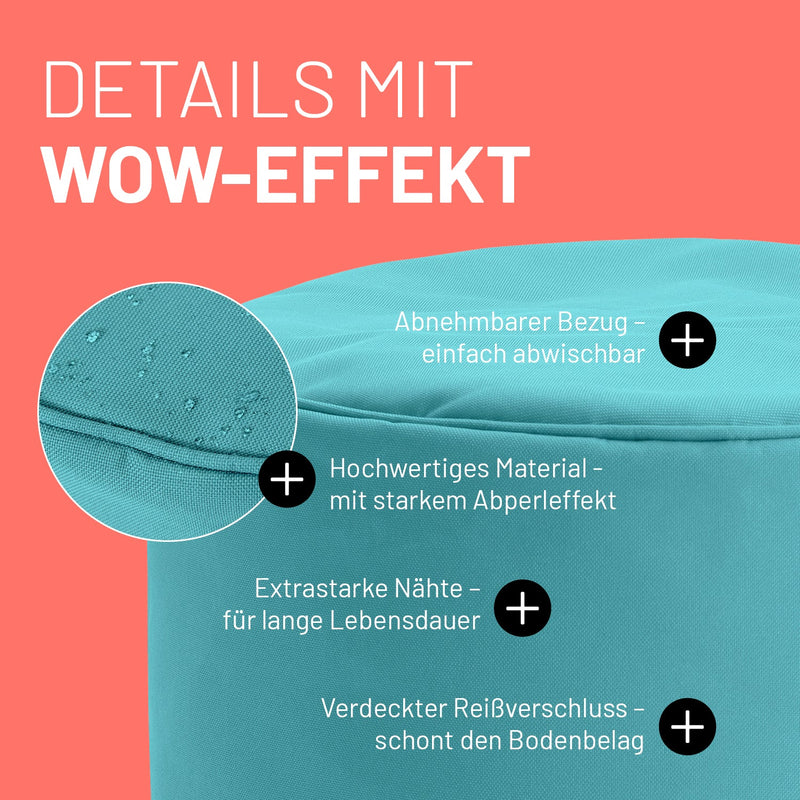 Pouf Sitzhocker Aquamarin | Lumaland Sitzsack
