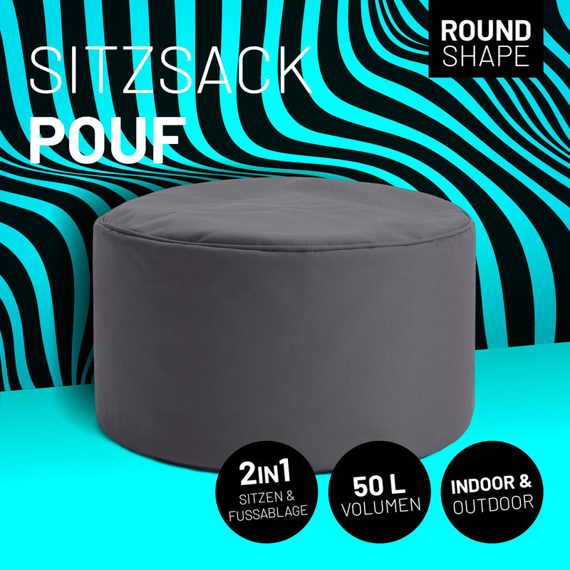 Pouf Sitzhocker Anthrazit | Lumaland Sitzsack