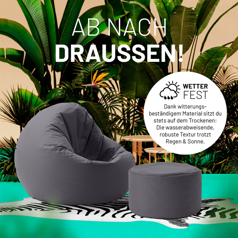 Pouf Sitzhocker Anthrazit | Lumaland Sitzsack