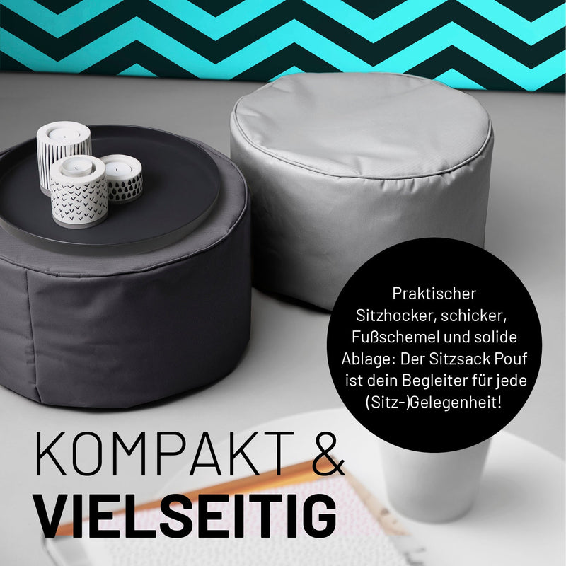 Pouf Sitzhocker Anthrazit | Lumaland Sitzsack