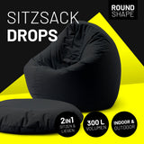 Runder Sitzsack 2 in 1 Schwarz | Lumaland Sitzsack