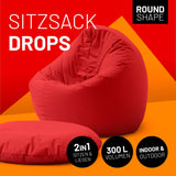 Runder Sitzsack 2 in 1 Rot | Lumaland Sitzsack