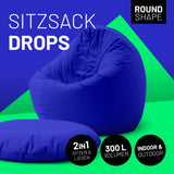 Runder Sitzsack 2 in 1 Royalblau | Lumaland Sitzsack