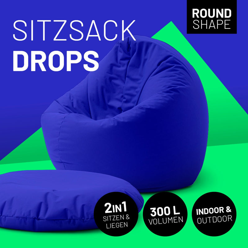 Runder Sitzsack 2 in 1 Royalblau | Lumaland Sitzsack