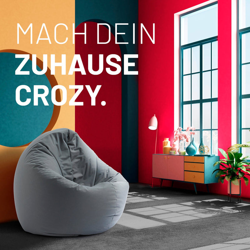 Runder Sitzsack 2 in 1 Grau | Lumaland Sitzsack