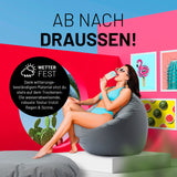 Runder Sitzsack 2 in 1 Grau | Lumaland Sitzsack