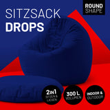 Runder Sitzsack 2 in 1 Dunkelblau | Lumaland Sitzsack