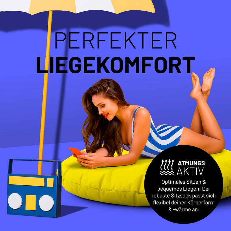 Runder Sitzsack 2 in 1 Gelb | Lumaland Sitzsack