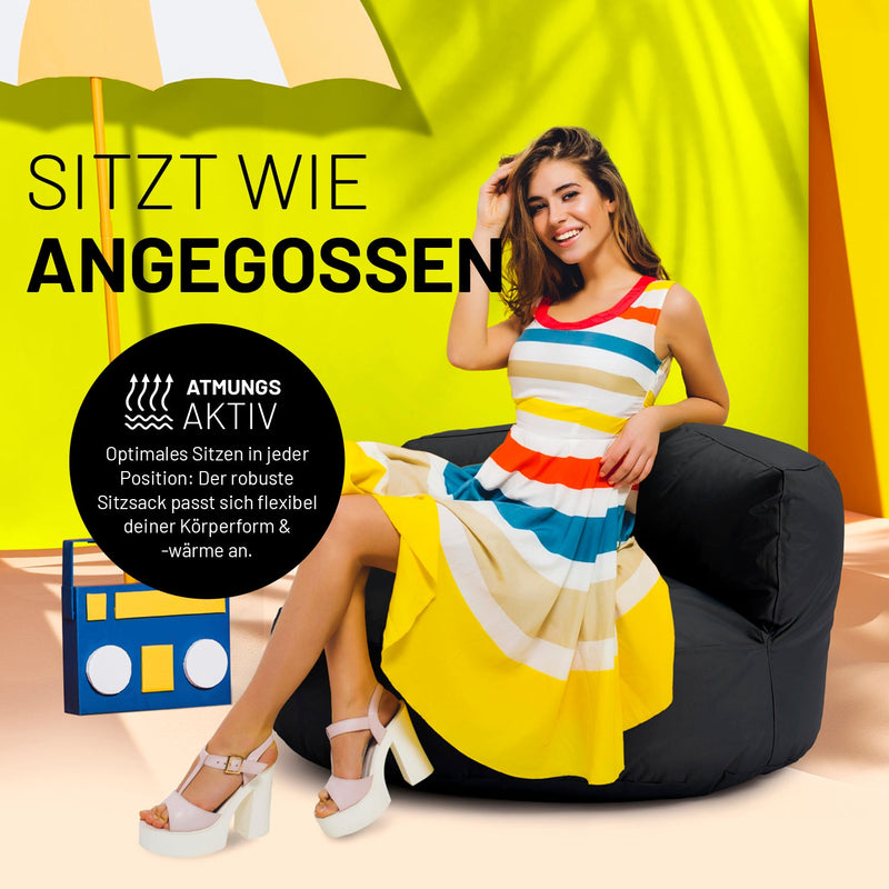Sitzsack-Sofa Schwarz | Lumaland Sitzsack